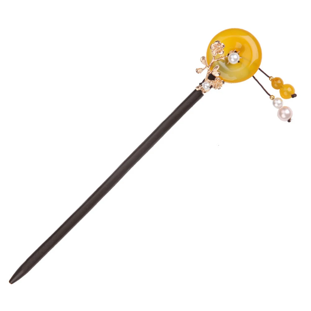 

Wooden Hairpin 6pcs Decorative Accessory Elegant Tassel Handmade Traditional Chinese Women Headdress Hair Stick Assorted Color