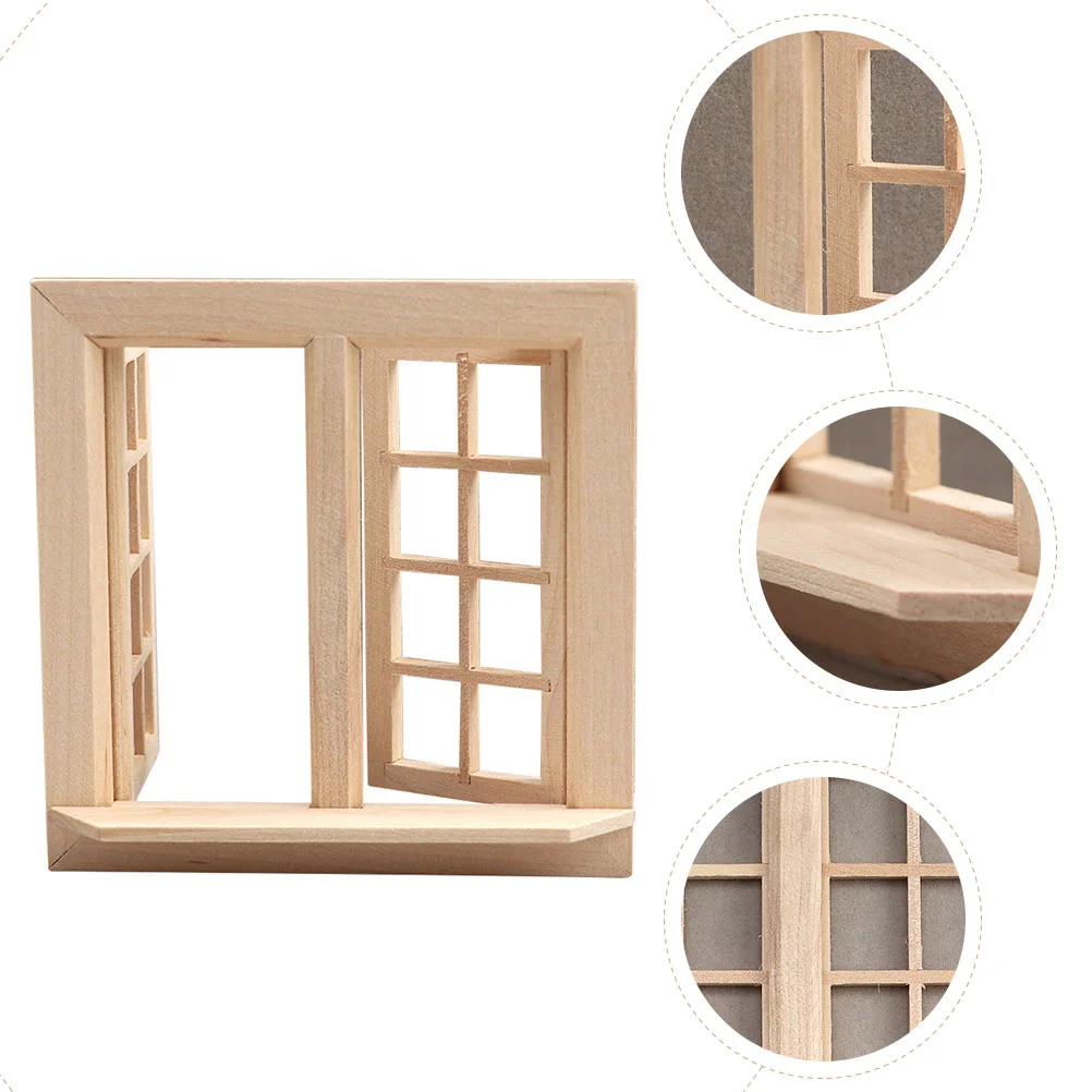 Simulation de Portes et Fenêtres, Décoration de Documents Chauds, Mini Meubles Intéressants en Bois Non Coloré, Dolly Vierge, Fournitures de Maison