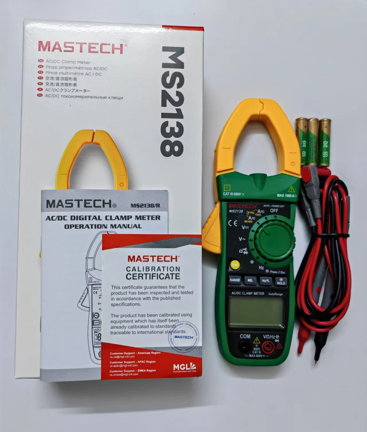 

MASTECH MS2138 Digital Clamp Meter Multimeter 4000 Counts Voltmeter AC/DC Current 1000A Voltage Indicator Resistance Capacitance