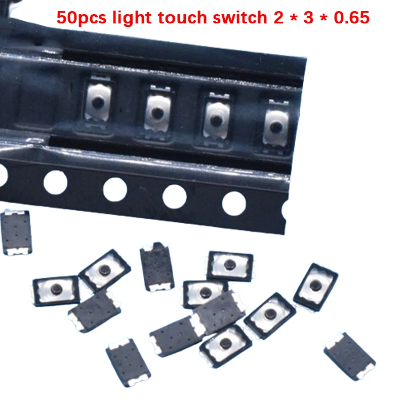 50pcs 2x3x0.6 U Tactile Push Button Switch Tact 4 Pin Micro SMD Mini Thin Film Key Light Touch