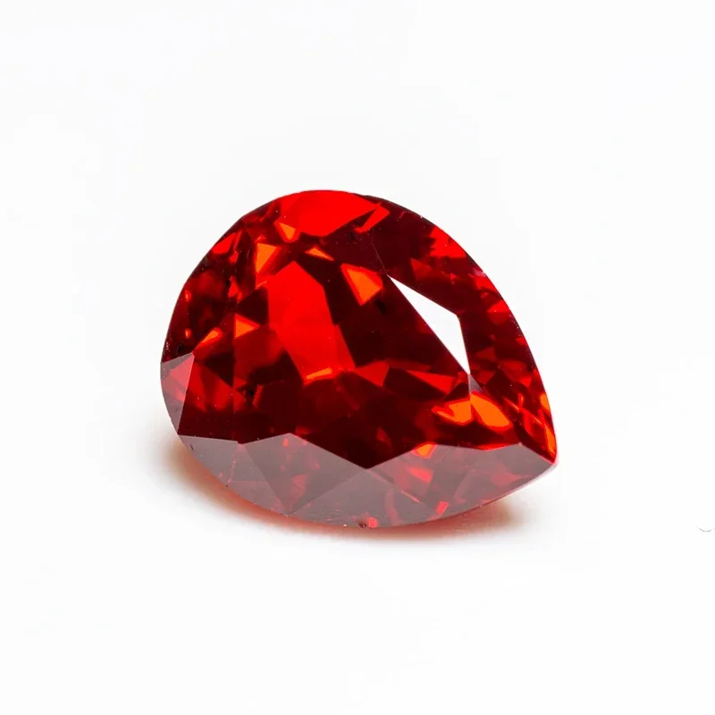 Lab Grown Ruby Top Quality Pear Shape Red Color VVS1 Charms For Diy Jewelry Making Bracelet Materials Selectable AGL Certificate