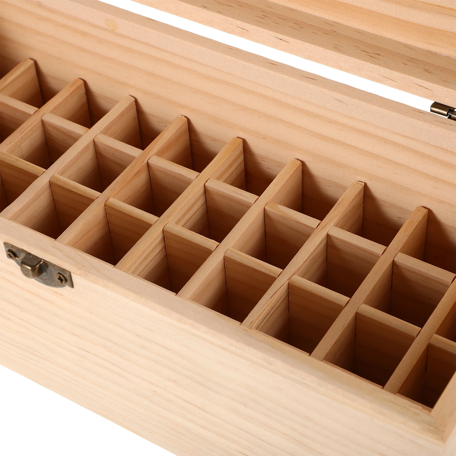 Caja de Almacenamiento de Madera para Aceites Esenciales de Pino, Exhibidor de Aceites Esenciales de Madera, 40 Compartimentos, Organizador para Botellas de Aceite de 22 mm y 10 ml