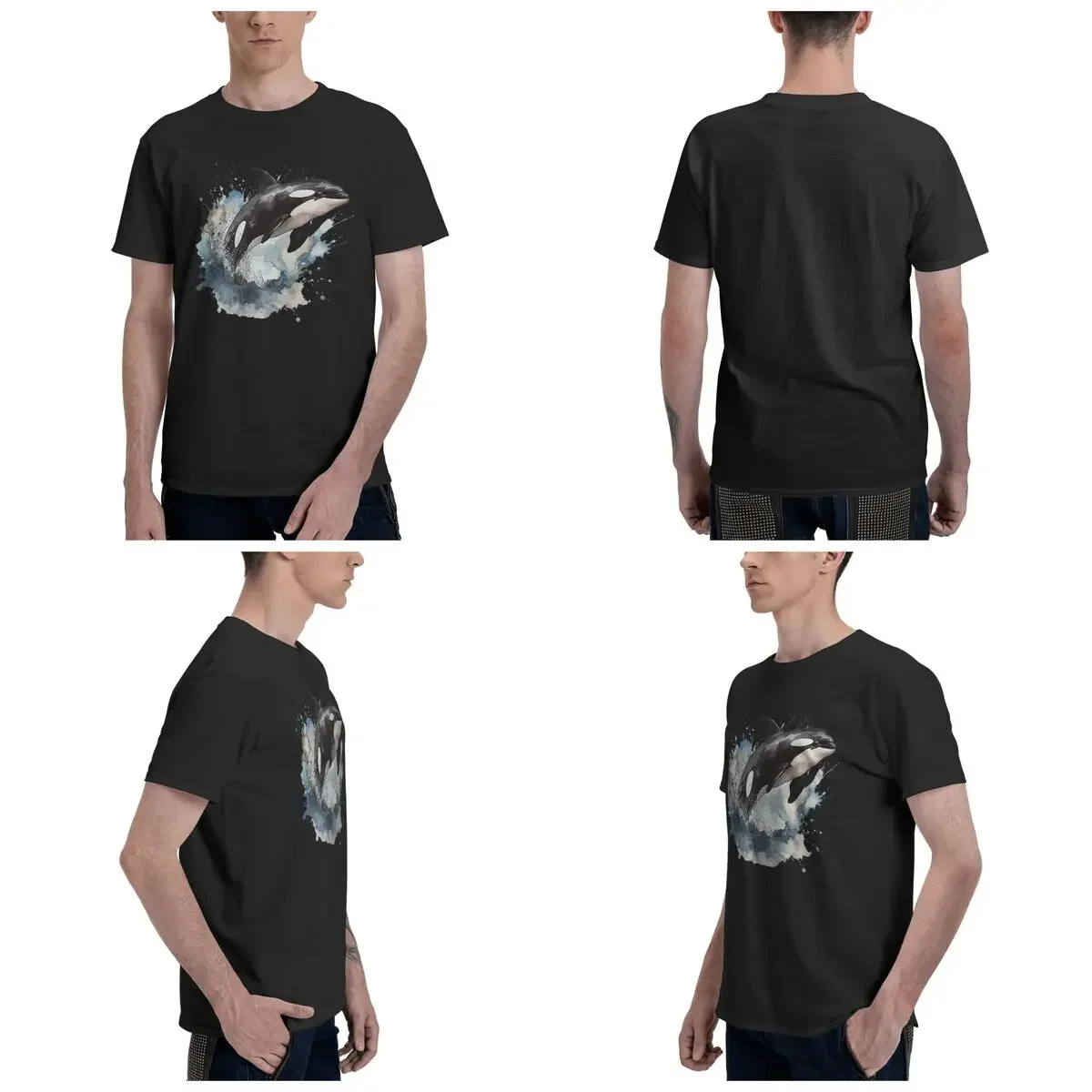 Orca Aquatic Sea Ocean - Top Tees Killer Whale 100% Cotton T-Shirt Men'sOversized T Shirts Men Crew Neck Short Sleeve S-6XL