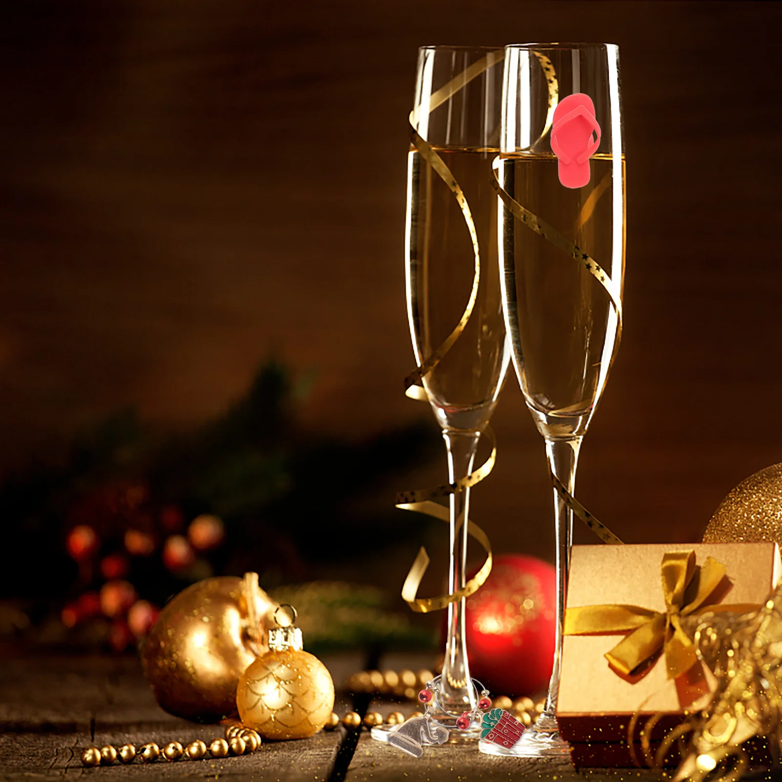 

9Pcs Slipper Shaped Wine Glass Markers Premium Silicone Drink Identifiers Reusable Party Accessories for Home Bar Events