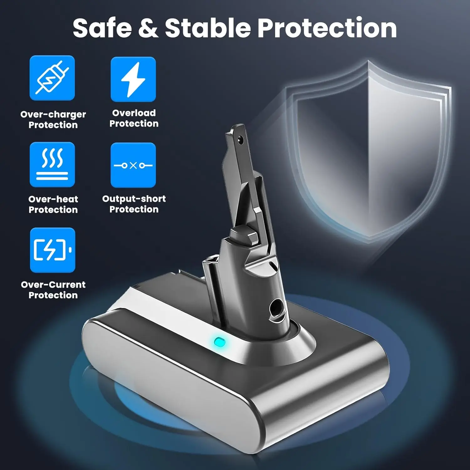 VANON 2Pcs 6.4Ah Replace for Dyson 21.6V V7 Li-on Battery Pin Compatible with Dyson SV11 Animal Trigger Handheld Vacuum Cleaners