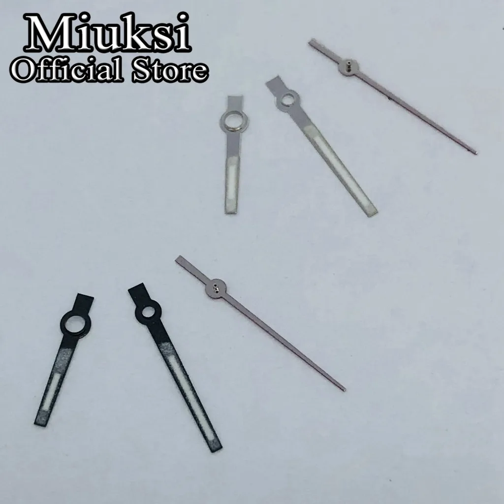 Miuksi silver black red watch hands green luminous hands fit NH35 NH36 ETA2824 2836 Miyota8215 8205 DG2813 3804 PT5000 movement