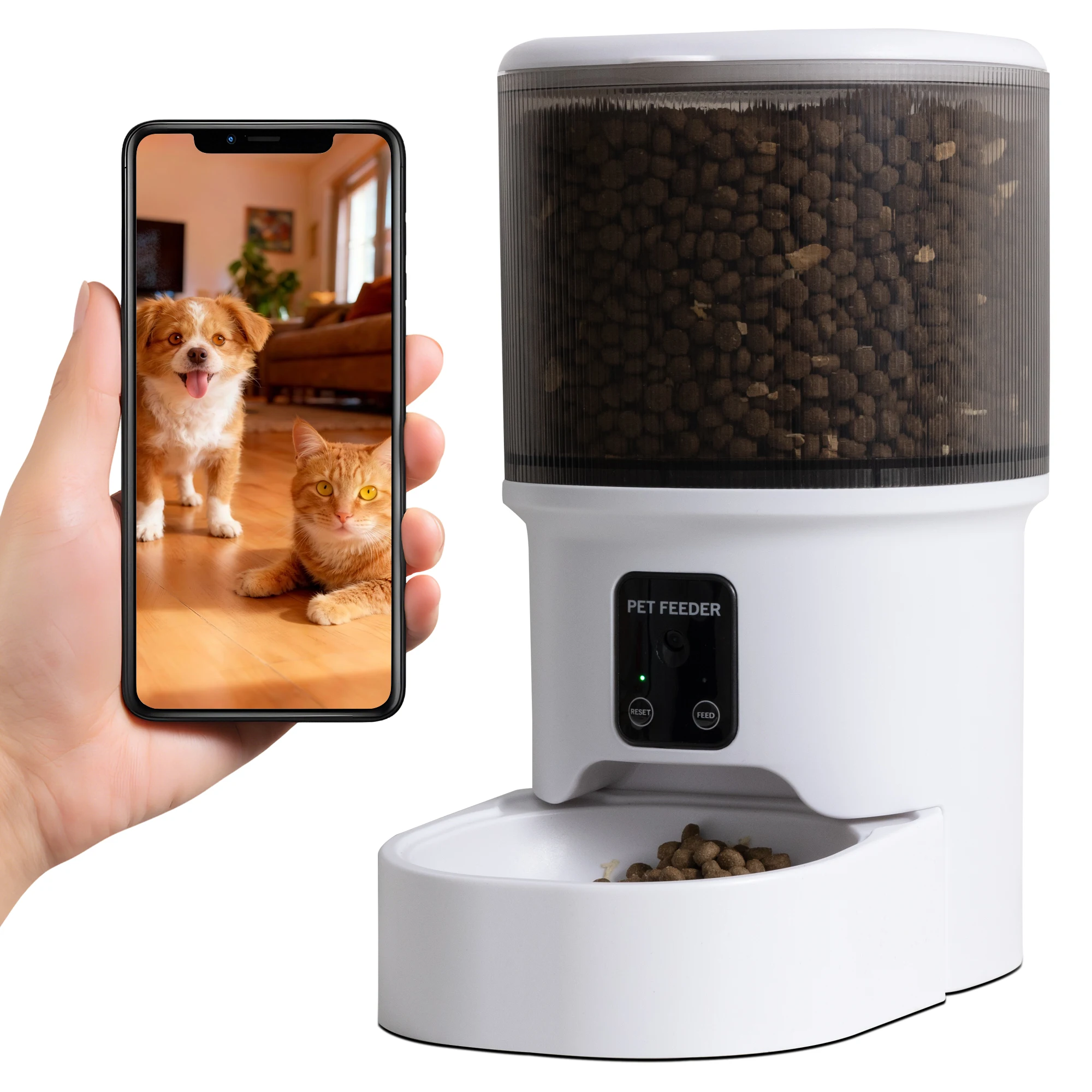 

Автоматическая умная кормушка для домашних животных 4 л: дозатор корма для кошек и собак, автоматическая миска для кошек, устройство для медленного кормления собак с таймером и функцией дозирования