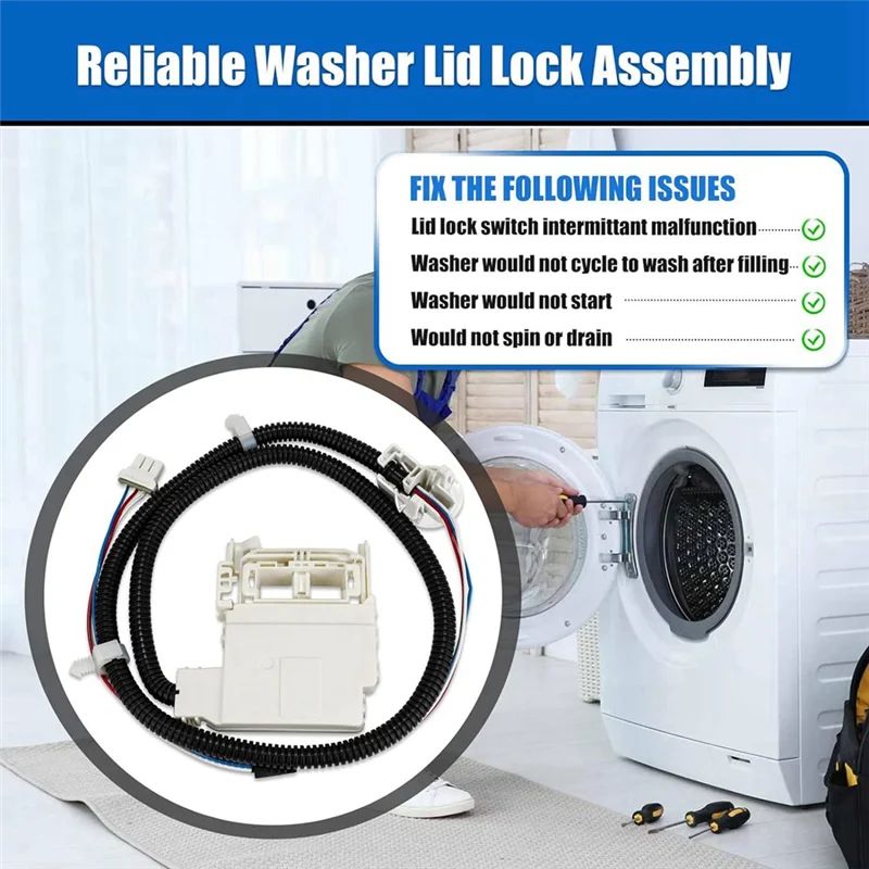 A005-WH08X32657 WH08X31222 قفل غطاء الغسالة لمفتاح غطاء بديل للغسالات GE