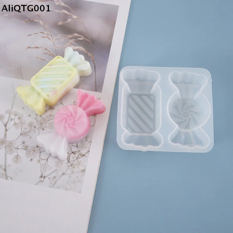 Moldes de resina de silicona en forma de caramelo de azúcar para joyería artesanal, moldes de fundición de resina UV