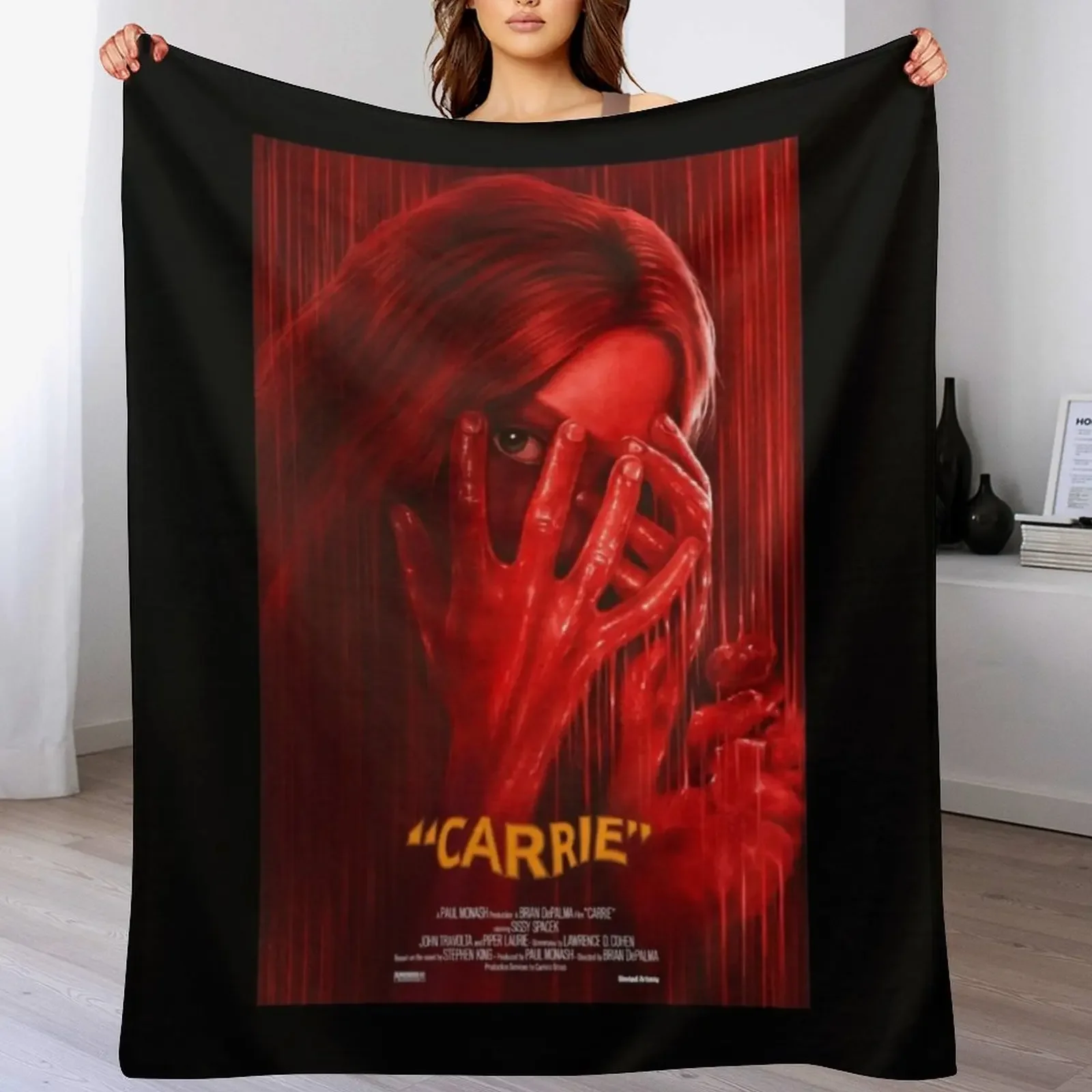 

Carrie 1976, Creepy Retro Horror fan gift Throw Blanket Summer bed plaid Sofa For Decorative Sofa Blankets
