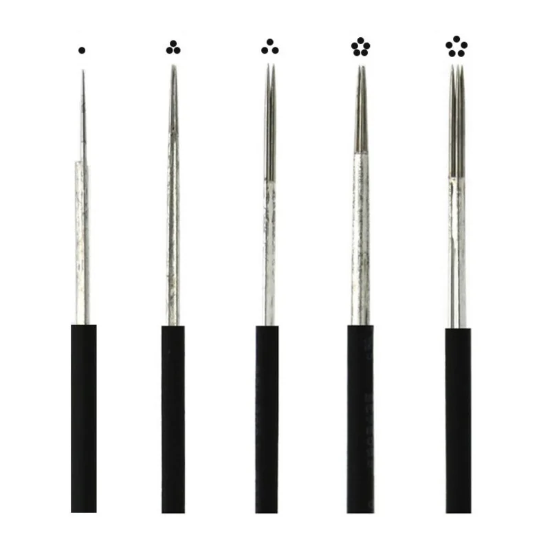 

100 шт. игл Tebori Shading R3/5 LINER для микроблейдинга бровей, ручные иглы для теневой техники, круглые лезвия для бровей, перманентный макияж