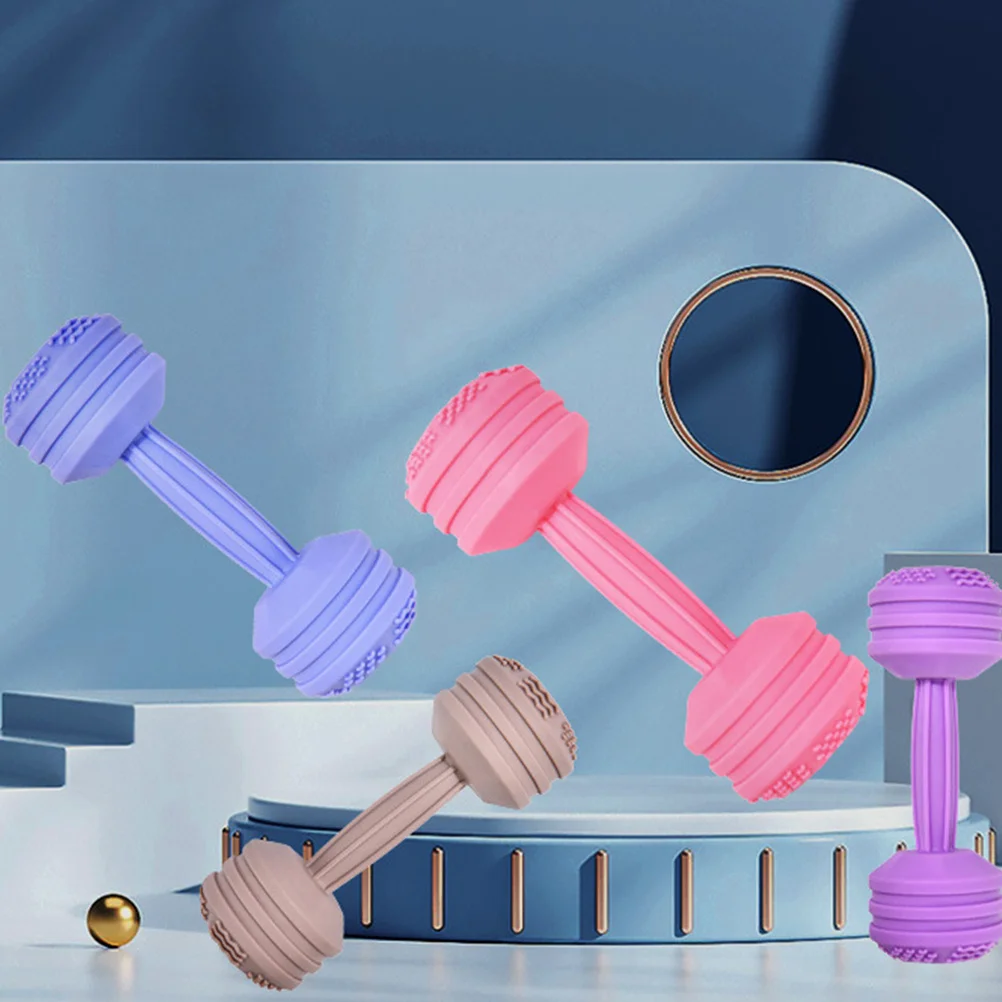 1pc Baby Silicone Teething Dumbbell Rattle For Infant Toddler Gum Massage Chewable Soothing Gift Newborn Baby Teething
