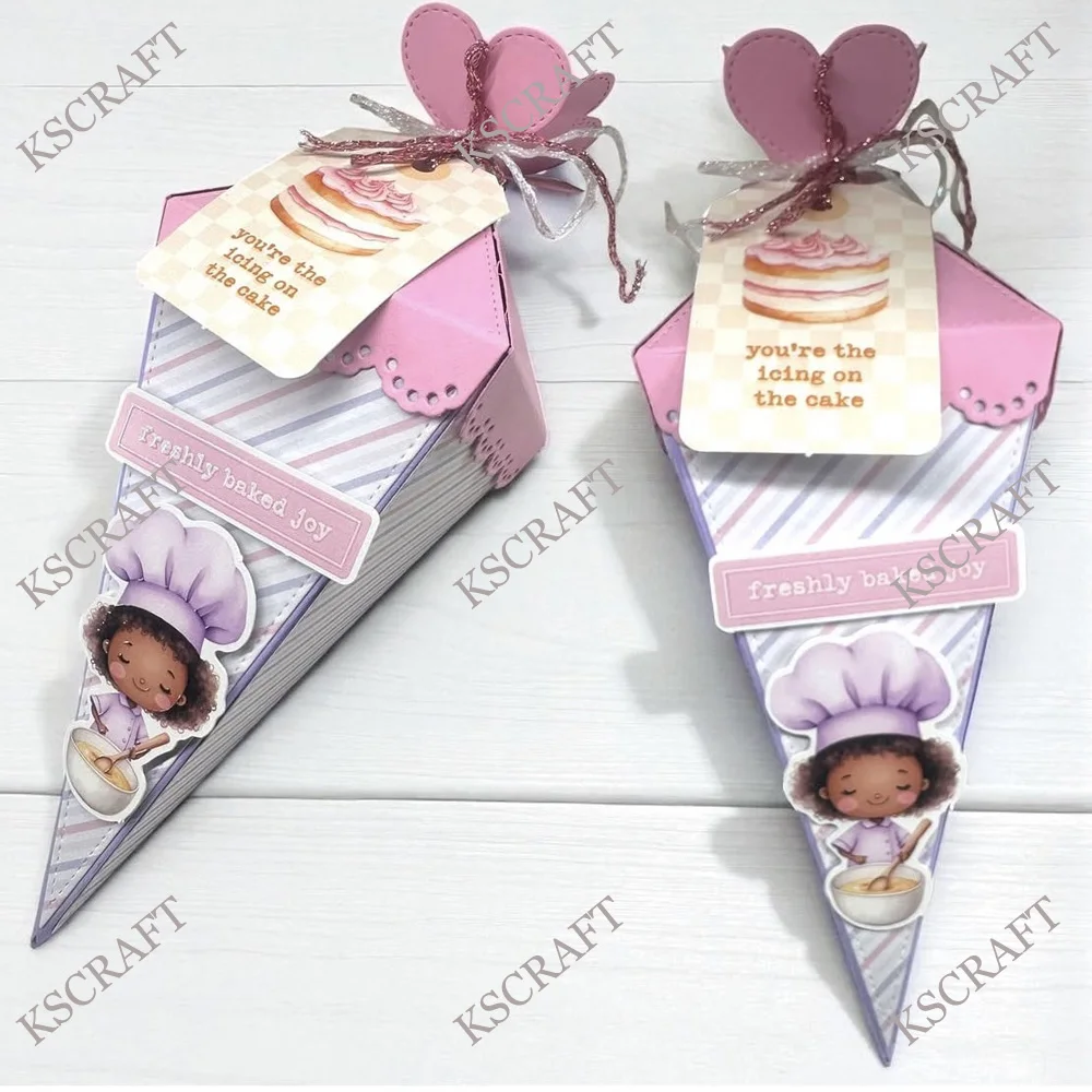 KSCRAFT Piping Bag Box Cutting Dies Stencils for DIY Scrapbooking Decorative Embossing DIY Paper Cards