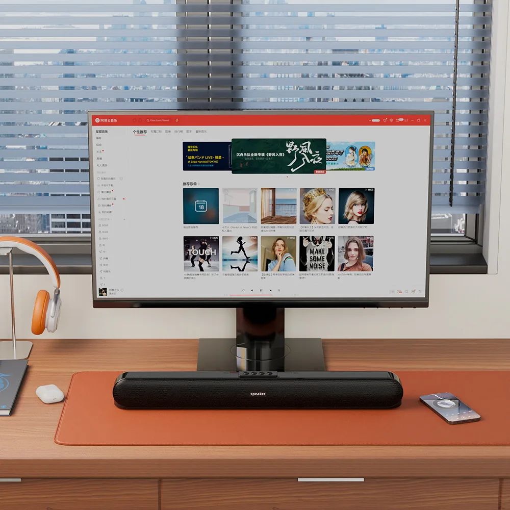 Alto-falante Bluetooth sem fio de alta potência, alto-falante do computador, subwoofer duplo, parede de eco estéreo, TF e USB, novo, 2022, 10W