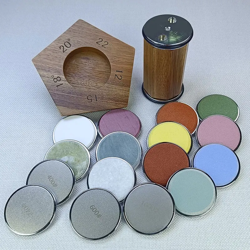Affûteur de couteaux roulant, nouvelle Version améliorée, porte-couteau magnétique, disque en pierre à aiguiser en diamant, 5 Angles d'affûtage, outil de cuisine