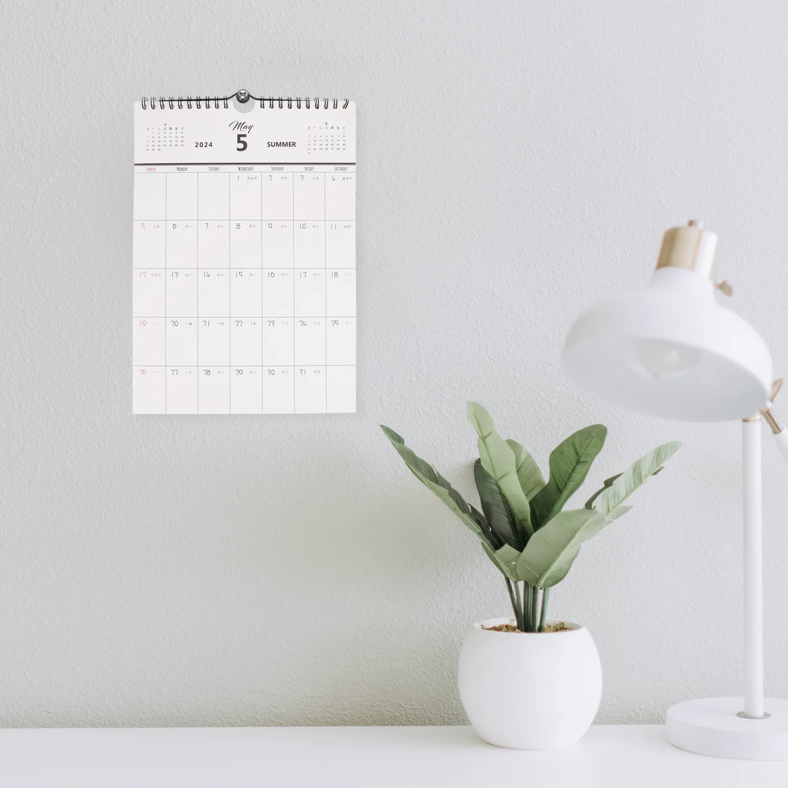 Стильный спиральный настенный календарь на 2023-2024 годы, ежемесячный планировщик для дома, офиса, комнаты, ежедневного использования, декоративный органайзер, настенные календари