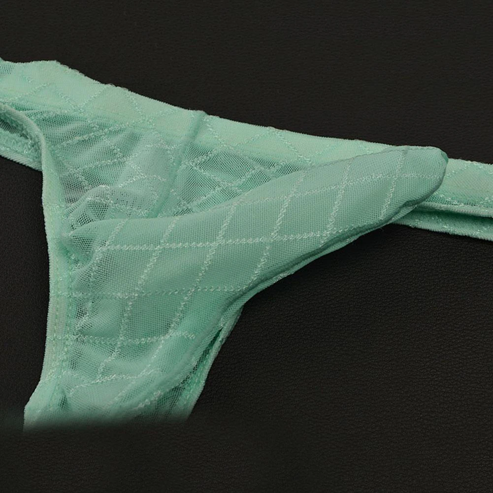 

Elastic Low Waist Men See Through Elephant Nose Pouch Mesh Thongs Breathable T-Back Underwear G-strings Bikini
