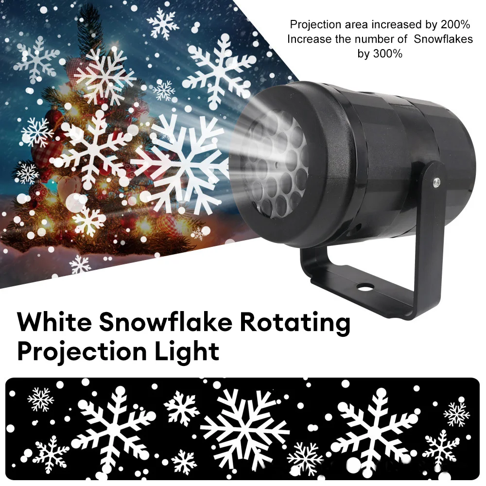 6 Patterns LED Snowflake Projector Lights Christmas Projection Waterproof Outdoor Lamp Snow Spotlight for Holiday Party