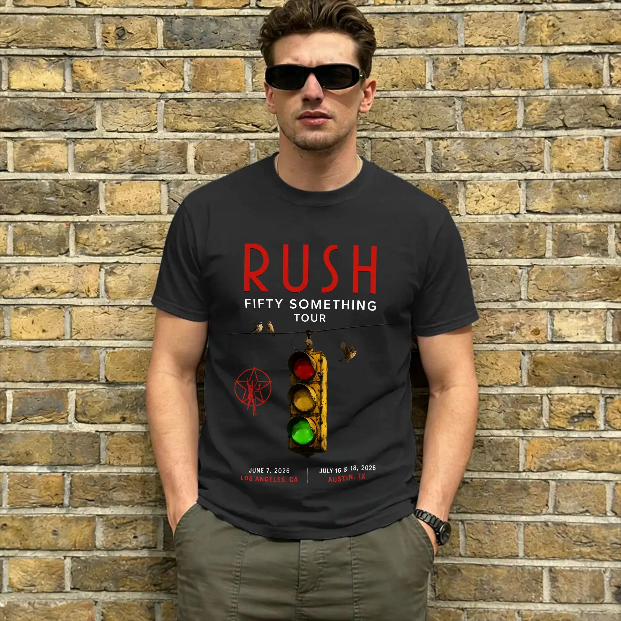 R-RUSH Men's T Shirts Fifty Something Tour 2026 Novelty Tees Short Sleeve O Neck T-Shirts Pure Cotton Gift Idea Clothes