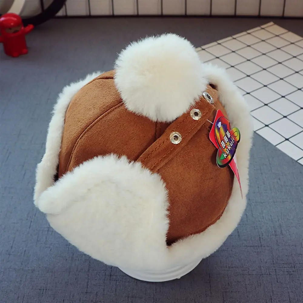 Convenient Children Dome Lei Feng Cap Plush Velvet Ear Protect Cap Hat With Earmuffs