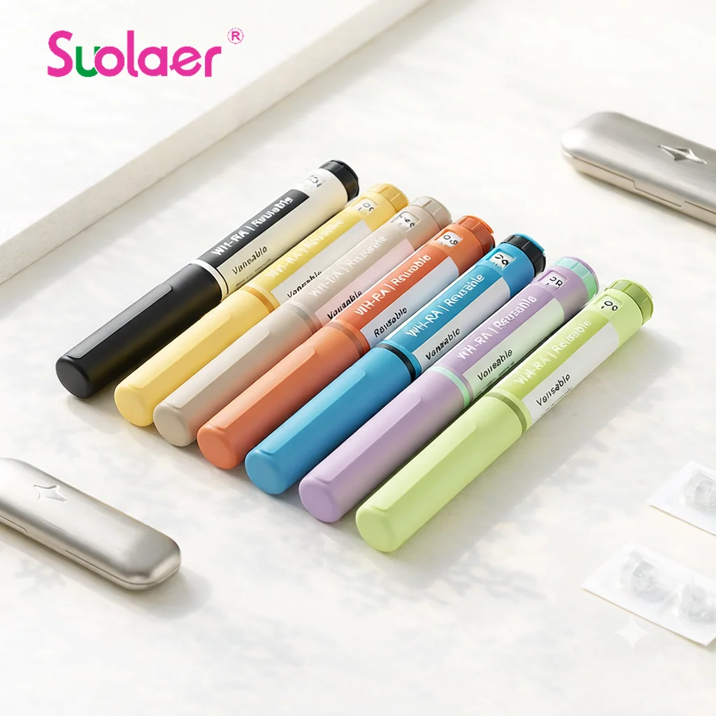 Reusable V2 Insulin Injection Pen Peptide Pen Injector 0-60IU Adjustable Cartridge Injector Pen,Wrinkle Removal Dosing Pen