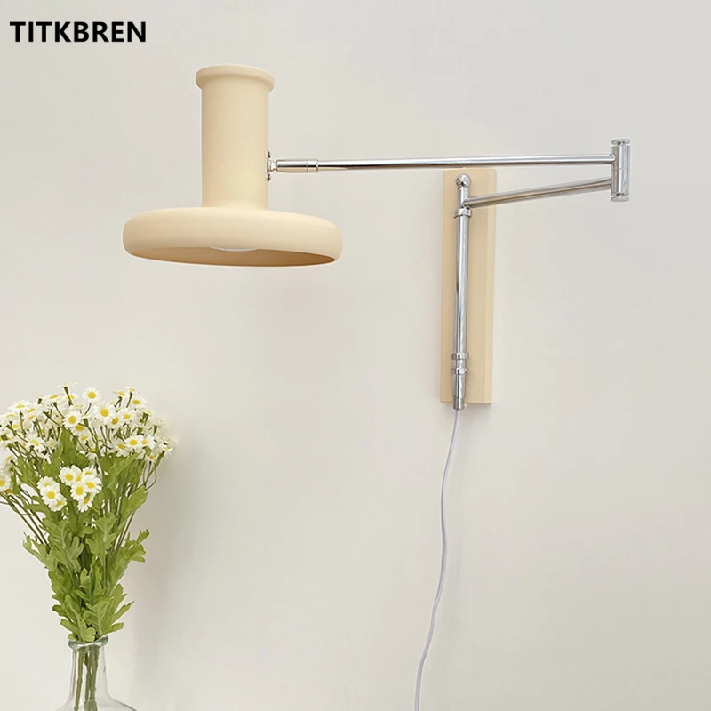 Modern Rocker Reading Wall Lamp Swimming Long Arm Adjustable Lighting Study Room Office Living Room Sofa Bedside Indoor Fixture