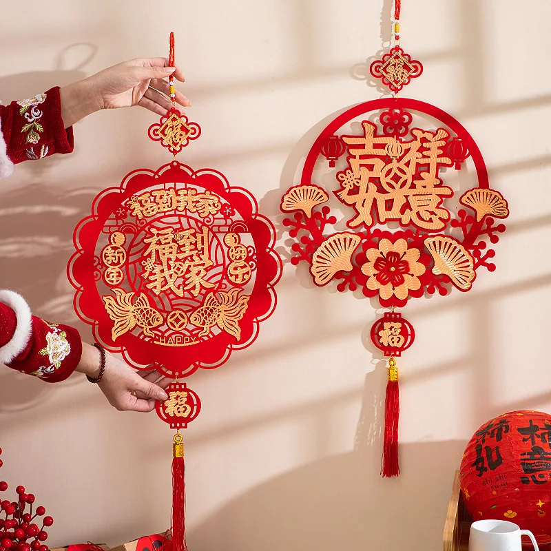 

2026 New Year Horse-Year Ornaments Living Room Spring Festival Decorations New Year's Decorative Hangings Lucky Character Decor