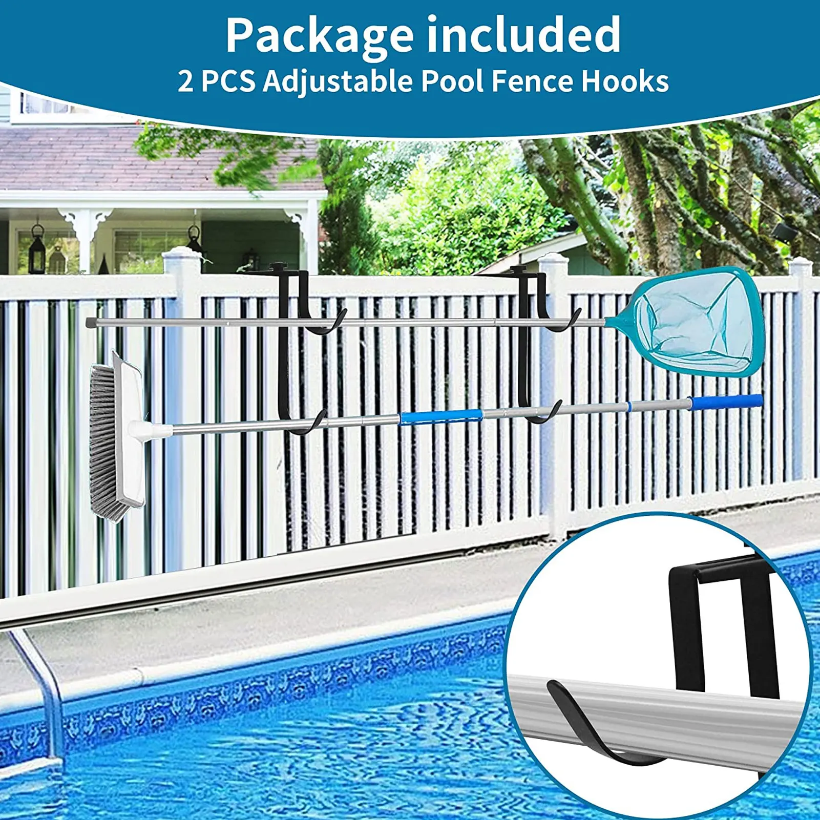 piscina-pole-hanger-espaco-para-redes-e-escovas-sacving-fence-holder-mangueira-de-vacuo