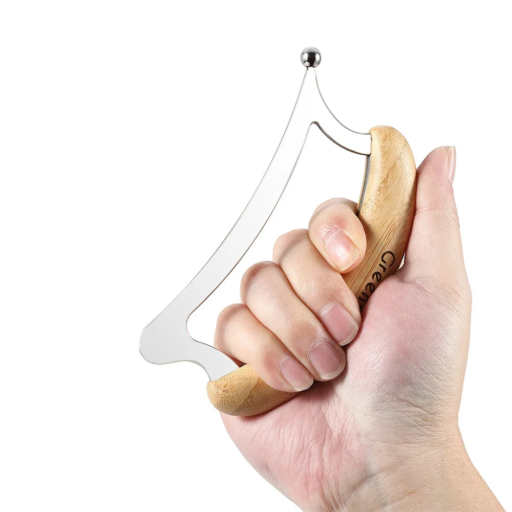 

Customizable Natural Bamboo and Wood Handle Stainless Steel Fascia Knife Body Gua Sha Comfortable Grip Household Fascia Knife