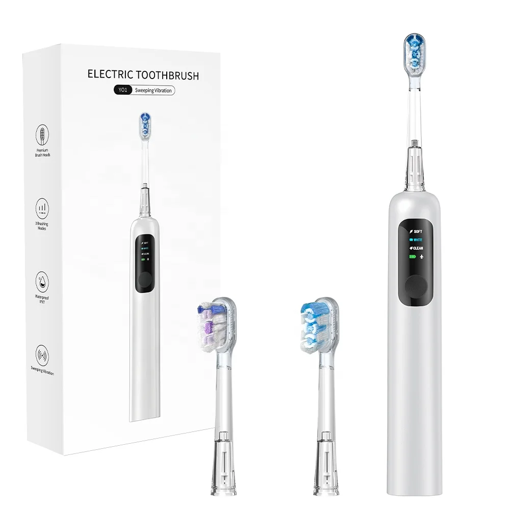 Custom Private Label 2000mAh IPX7 Rechargeable Adults Sensitive Gums Professional Sonic Electric Toothbrush with Low Noise