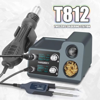 Tweezers Soldering Station OLED Digital Adjustment Auto Sleep T812N Heat Guns Small SMD Chip Rework Repair Welding Tools