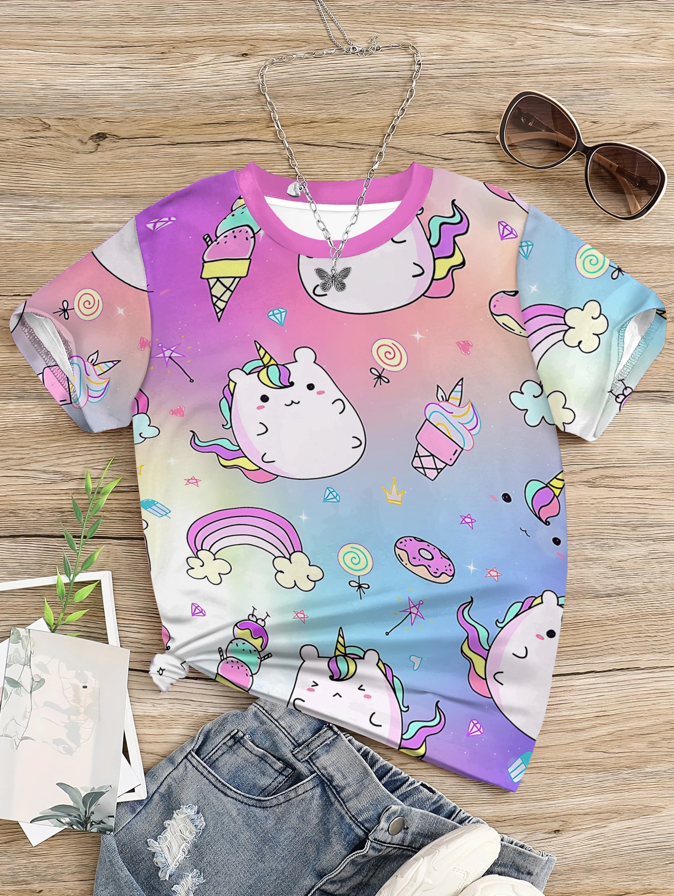 Cartoon Cat-P-Pusheens 3D Print Baby Clothing 5 to 14 Years Male Outdoor Clothes for Children Boy Girl Child T-Shirt Top Shirts