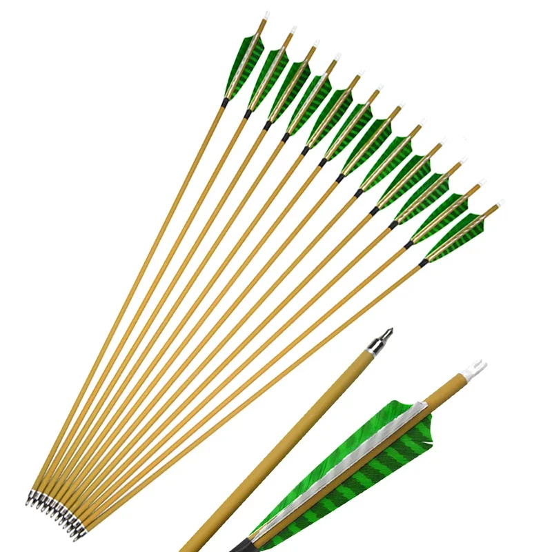 

6/12pcs Archery Pure Carbon Arrow SP500 ID6.2mm OD7.6mmArrow for Outdoor Archery Bow Hunting Shooting Training Accessories