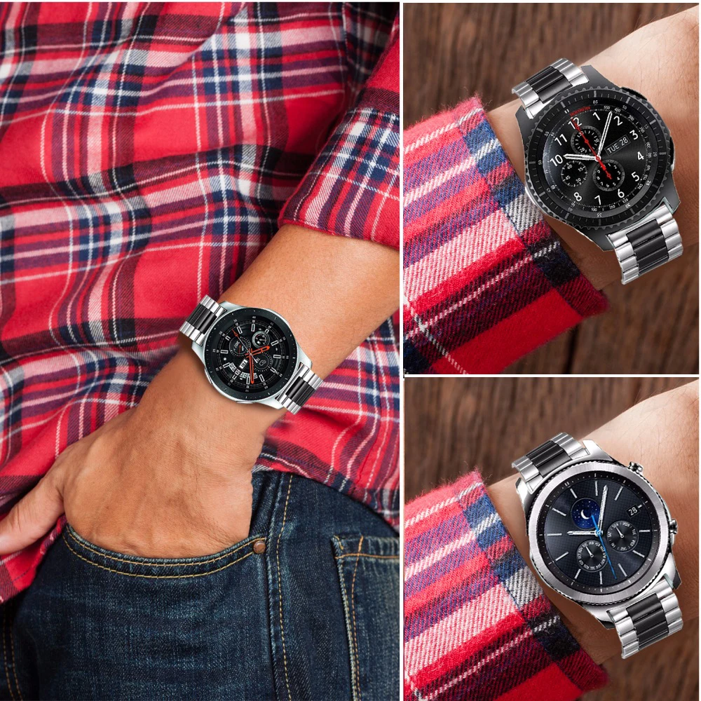สายโลหะสำหรับ Samsung Galaxy Watch 7 6 5 4 40มม. 44มม. สร้อยข้อมือสแตนเลสสำหรับ Samsung Watch 4 6คลาสสิก43 47มม. 46มม.
