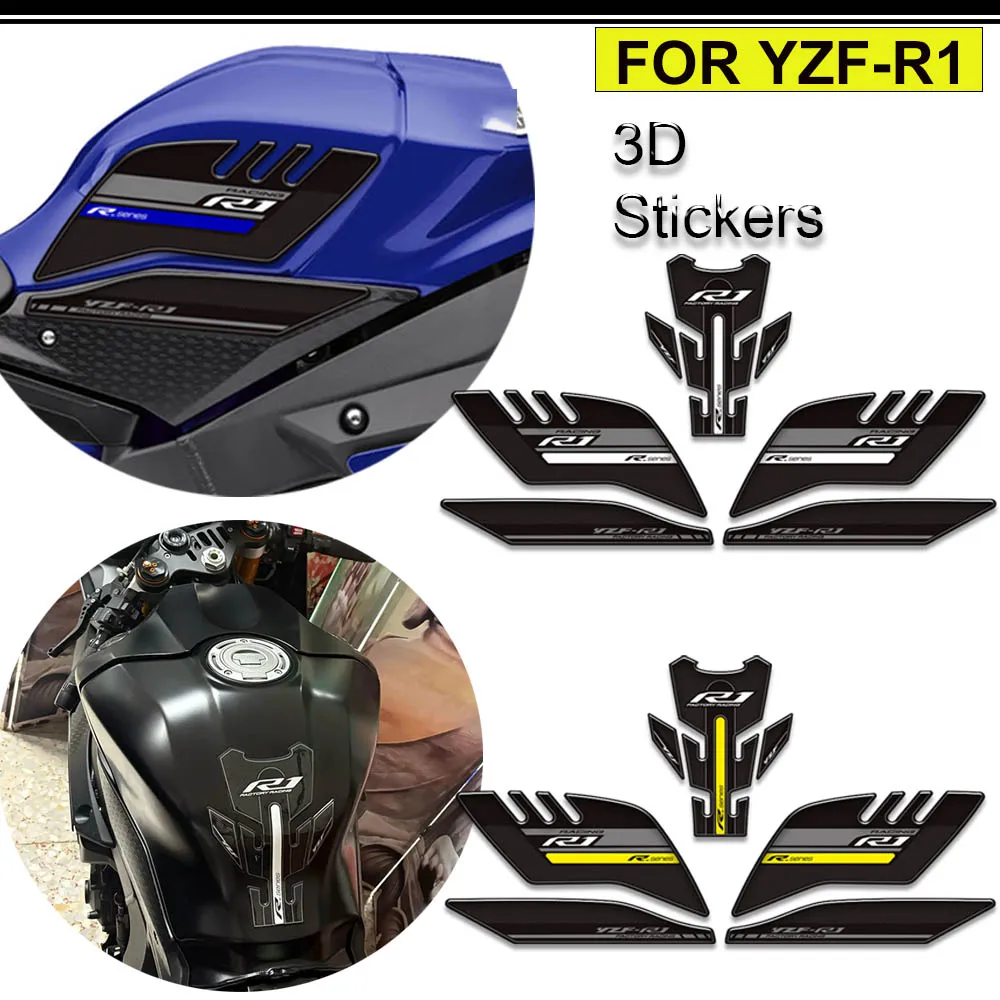 

Motorcycle For YAMAHA YZF-R1 YZFR1 YZF R1 Tank Pad Side Grips Gas Fuel Oil Kit Knee 3D Stickers Decals Protector