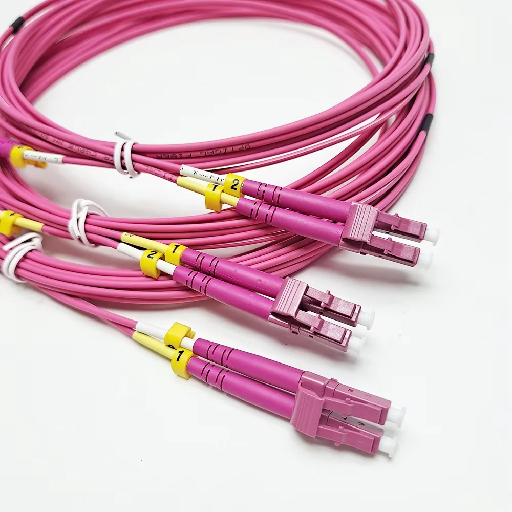 

10pcs/lot LC-LC Duplex Fiber Patch Cord, OM4 Multi-Mode 2.0/3.0mm LC-UPC Optical Jumper Cable 1M/2M/3M/5M
