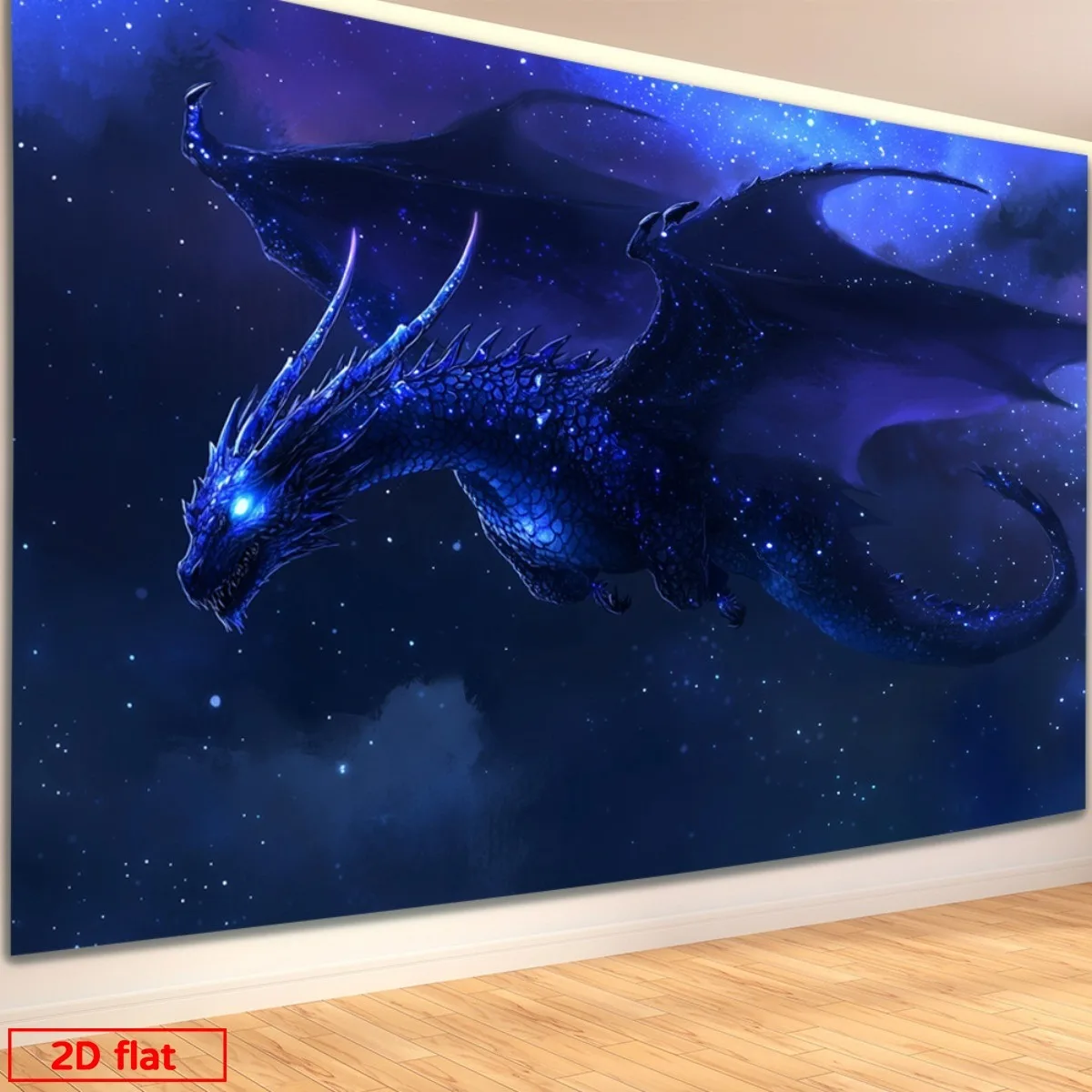 Giant Cosmic Dragon Tapestry Wall Hanging Space Nebula Art Fantasy Mythical Creature Celestial Beast Decoration 180x230cm