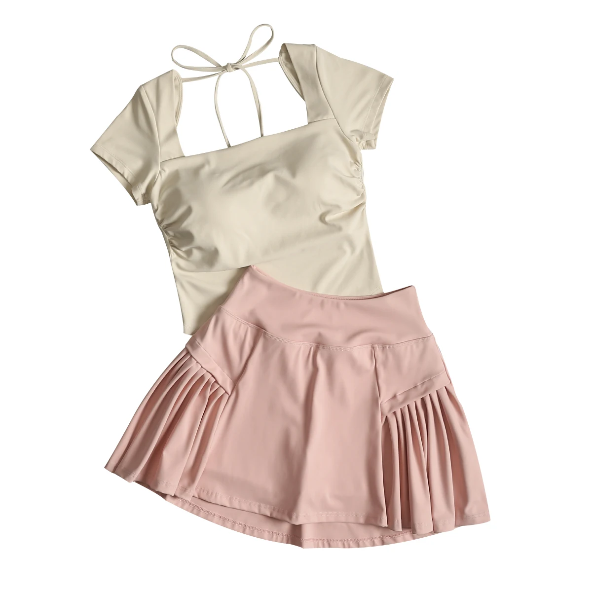 Tennis sports suit for women 2025 new summer badminton yoga skirt running morning jogging clothes fashion fitness suit - view 5
