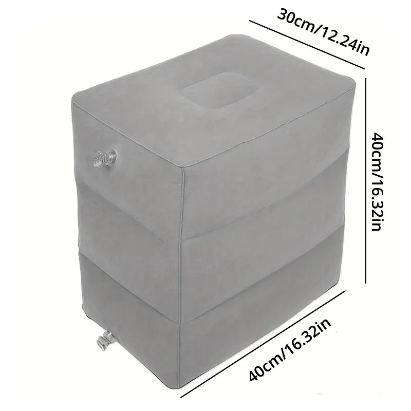 

1Pc Inflatable Foot Rest Pillow 3-Layer Adjustable Height Portable Travel Leg Cushion Inflatable Stool for Car Airplane