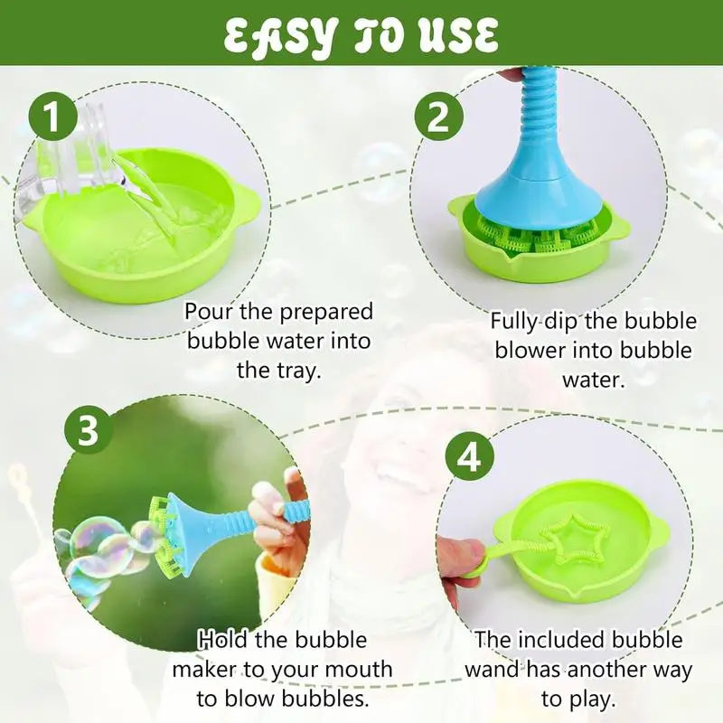 Bubble Wands Cute Bubble Blower With Tray Funny Making Toys Trumpet Wand For Kids Outdoor Giant Bubble Stick Summer Toys Gifts