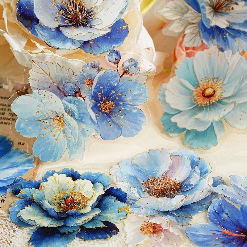20PCS Flowers Pre-Cut Scrapbooks Stickers Floral Sticker for DIY Craft Planners Journal Notebook Decoration Collage Stickers