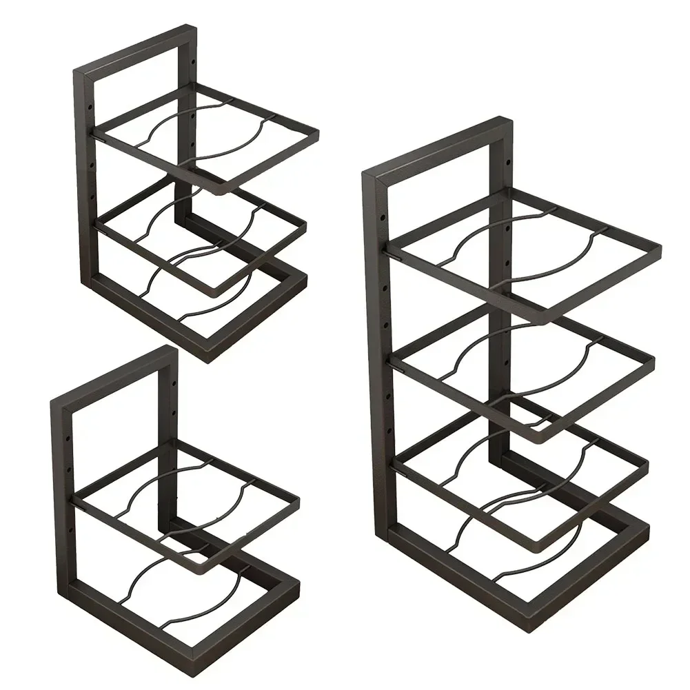 

Cooking Utensils Storage Pot Organizer Rack Under Sink Storage 2/3/4 Level Design Holds Cast Iron Pans Space-saving