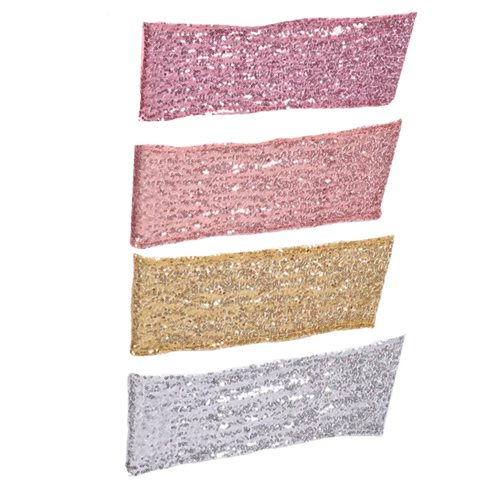 

12pcs Chair Cover Sashes Elastic Polyester Wedding Decoration Back Strap For Parties Graduations Lightweight Chair Back