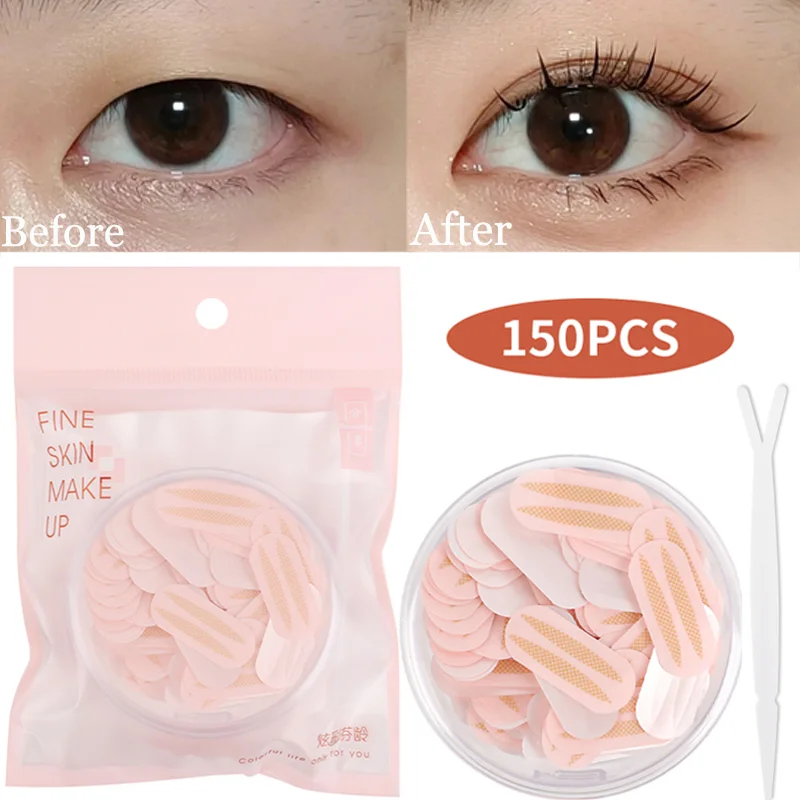 150PCS Invisible Eyelid Tape Sticker Double Fold Eyelid Lace Paste Clear Stripe Olive Half Moon Type Adhesive Eyes Makeup Tool