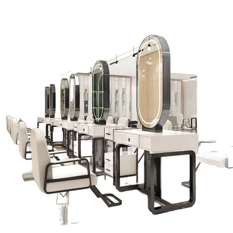 Hair salon mirror mirror table integrated hair salon special with light