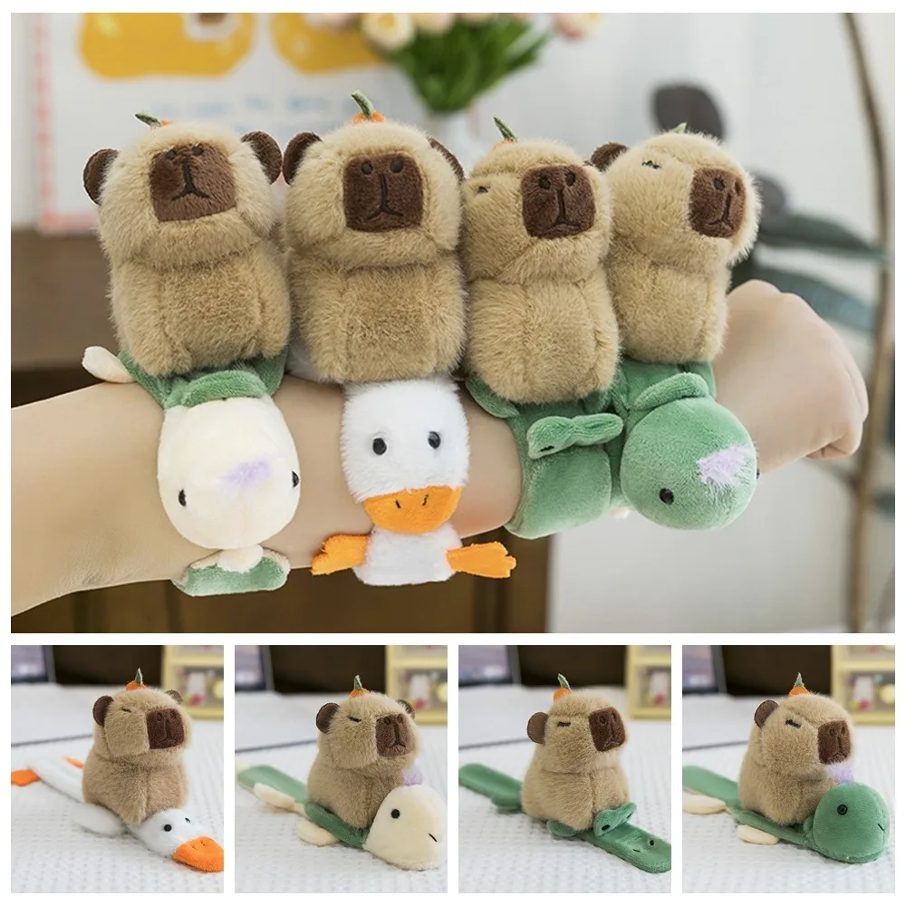 แหวนข้อมือรูปสัตว์น่ารัก ลายการ์ตูน จระเข้ คาปิบารา ห่าน แบบตบติด ของขวัญคริสต์มาส