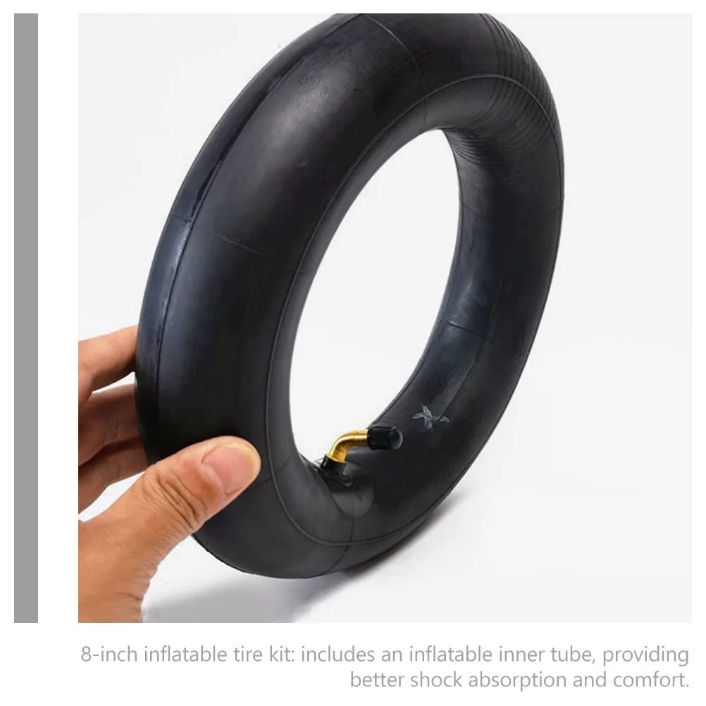 8 Inch Inflatable Scooter Tire and Inner Tube Set for Electric Scooters Heavy Duty Wear Resistant Rubber Shock Absorbing