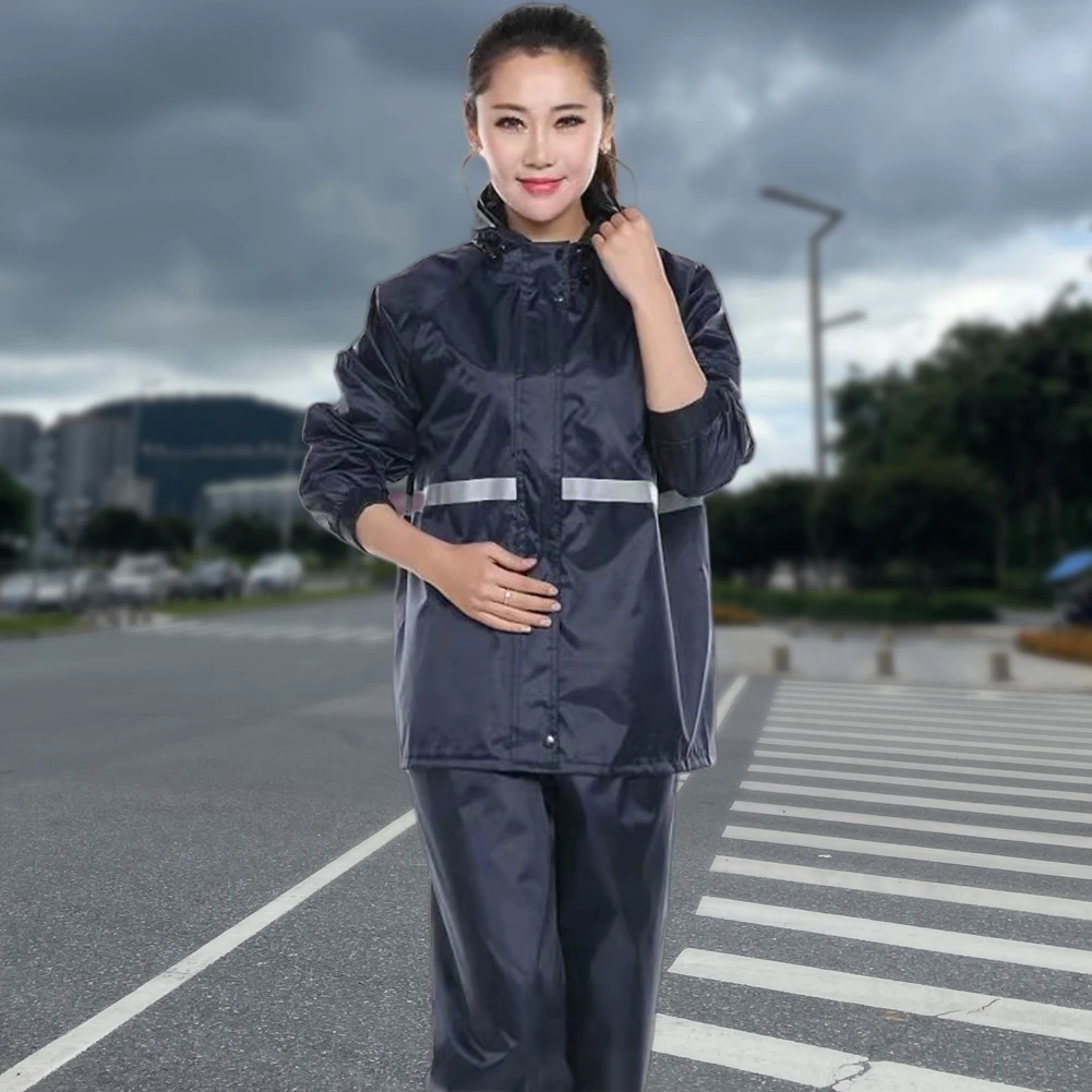 Raincoat and Rainpants Suit Waterproof Full Body Rainstorm Prevention Riding Reflective Split Raincoat for Motorcyclist Rider