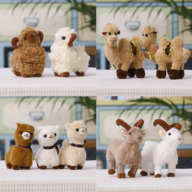 Fluffy Alpaca Plush Keychain Cute Mini Design With Delicate Bow Backpack Pendant Kids Gift Party Souvenir Accessory