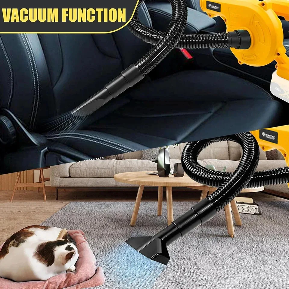For DeWALT Battery Brushless Electric Air Blower Cordless 2in1 Vacuum Clean Dust Collector Turbo Fan hair dryer Leaf cleaner
